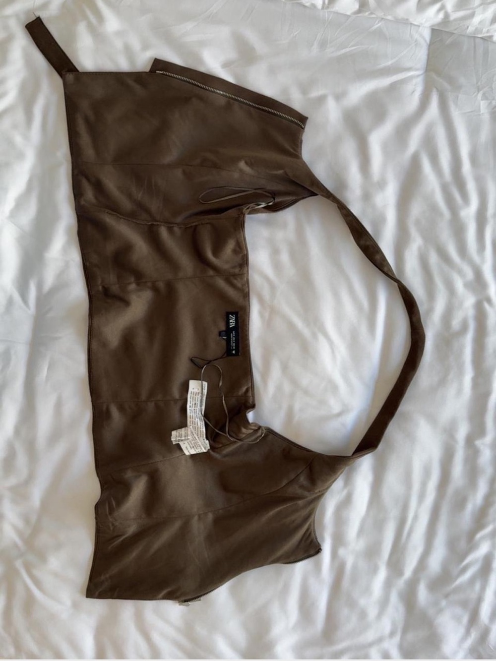 Zara Green brown halter top with pockets - Picture 5 of 8